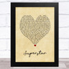 The Overtones Superstar Vintage Heart Song Lyric Art Print