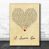 Strike U Sure Do Vintage Heart Song Lyric Art Print