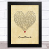 U2 Heartland Vintage Heart Song Lyric Art Print