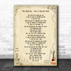 The Beatles Not A Second Time Song Lyric Music Wall Art Print