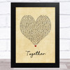 Ella Eyre Together Vintage Heart Song Lyric Art Print