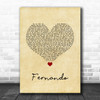 ABBA Fernando Vintage Heart Song Lyric Art Print
