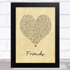 Ella Henderson Friends Vintage Heart Song Lyric Art Print