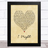 Tom Grennan I Might Vintage Heart Song Lyric Art Print