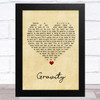 John Mayer Gravity Vintage Heart Song Lyric Art Print