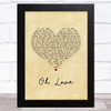 Ane Brun Oh Love Vintage Heart Song Lyric Art Print