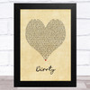 Christina Aguilera Dirrty Vintage Heart Song Lyric Art Print