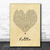 Bingo Players Rattle Vintage Heart Song Lyric Art Print