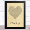 Bugzy Malone Moving Vintage Heart Song Lyric Art Print