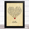 Evanescence Hello Vintage Heart Song Lyric Art Print