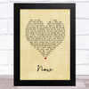 Carpenters Now Vintage Heart Song Lyric Art Print