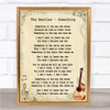 The Beatles Something Song Lyric Vintage Music Wall Art Print