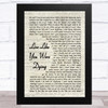 Tim McGraw Live Like You Were Dying Vintage Script Song Lyric Art Print