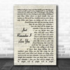 Firefall Just Remember I Love You Vintage Script Song Lyric Art Print