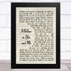 Whitney Houston I Believe in You and Me Vintage Script Song Lyric Art Print