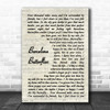 Leni Black Barcelona Butterflies Vintage Script Song Lyric Art Print