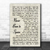 Three Dog Night Never Been to Spain Vintage Script Song Lyric Art Print