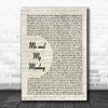 Robbie Williams Me and My Monkey Vintage Script Song Lyric Art Print