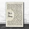 Styles & Breeze You're Shining Vintage Script Song Lyric Art Print