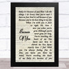 Gabrielle Because Of You Vintage Script Song Lyric Art Print