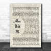 Vance Joy Alone With Me Vintage Script Song Lyric Art Print