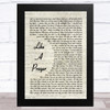 Madonna Like A Prayer Vintage Script Song Lyric Art Print