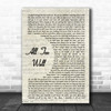 Taylor Swift All Too Well Vintage Script Song Lyric Art Print