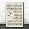 Brantley Gilbert Old Friends Vintage Script Song Lyric Art Print