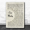 Jimmy Buffett Come Monday Vintage Script Song Lyric Art Print