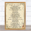 The Beatles When I'm Sixty Four Song Lyric Music Wall Art Print