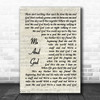 Josh Turner feat. Ralph Stanley Me And God Vintage Script Song Lyric Art Print