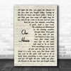 Crosby, Stills, Nash & Young Our House Vintage Script Song Lyric Art Print