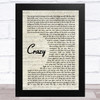 Ben Rector Crazy Vintage Script Song Lyric Art Print