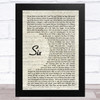 Six The Musical Six Vintage Script Song Lyric Art Print