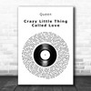 Queen Crazy Little Thing Called Love Vinyl Record Song Lyric Art Print