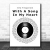 Ella Fitzgerald With A Song In My Heart Vinyl Record Song Lyric Art Print