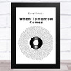 Eurythmics When Tomorrow Comes Vinyl Record Song Lyric Art Print