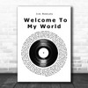 Jim Reeves Welcome To My World Vinyl Record Song Lyric Art Print