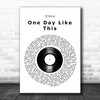 Elbow One Day Like This Vinyl Record Song Lyric Art Print