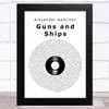 Alexander Hamilton Guns and Ships Vinyl Record Song Lyric Art Print