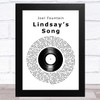 Joel Fountain Lindsays Song Vinyl Record Song Lyric Art Print