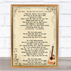 The Man With The Child In His Eyes Song Lyric Vintage Music Wall Art Print