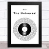 Blur The Universal Vinyl Record Song Lyric Art Print