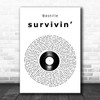 Bastille ?survivin Vinyl Record Song Lyric Art Print