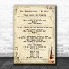 The Temptations - My Girl Song Lyric Guitar Music Wall Art Print