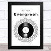 Will Young Evergreen Vinyl Record Song Lyric Art Print