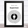 Black Lace Superman Vinyl Record Song Lyric Art Print