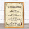 Tom Jones Delilah Vintage Guitar Song Lyric Music Wall Art Print