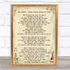 Tom Jones Green Green Grass Of Home Vintage Guitar Song Lyric Music Wall Art Print