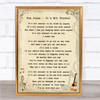 Tom Jones It's Not Unusual Vintage Guitar Song Lyric Music Wall Art Print